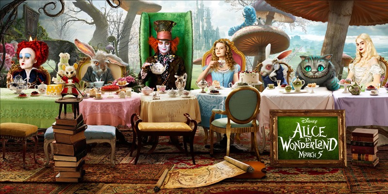 Un Poster Orizzontale Del Film Alice In Wonderland Con I Protagonisti Principali 143924