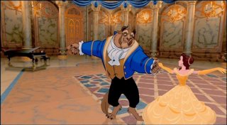 La Bestia e Belle in una celebre scena del film d'animazione La bella e la bestia (1991)