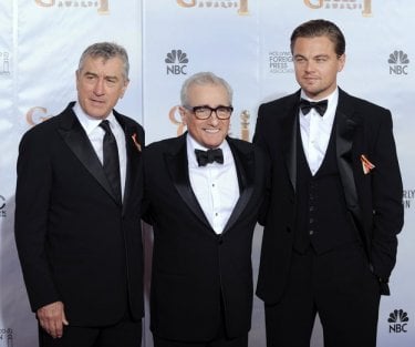 Robert De Niro and Leonardo DiCaprio with Martin Scorsese at the 2010 Golden Globes