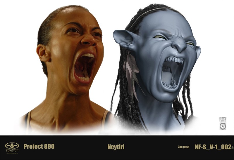 Un Espressione Facciale Dell Attrice Zoe Saldana Copiata Poi Sul Suo Personaggio Per Il Film Avatar 144361