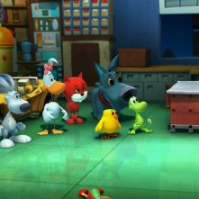 Foto di gruppo per i piccoli eroi in azione in Cuccioli - Il codice di Marco Polo