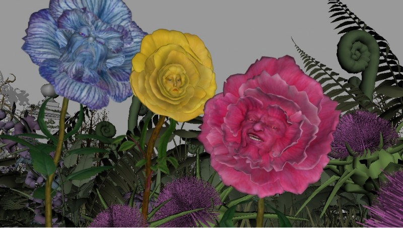 L Immagine Digitale Dei Fiori Parlanti Da Alice In Wonderland Diretto Da Tim Burton 144638