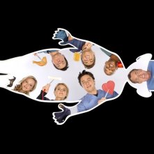 Una foto del cast principale della nona stagione di Scrubs in stile 'Allegro Chirurgo'