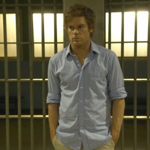 Michael C. Hall (Dexter) in una scena dell'episodio The Getaway