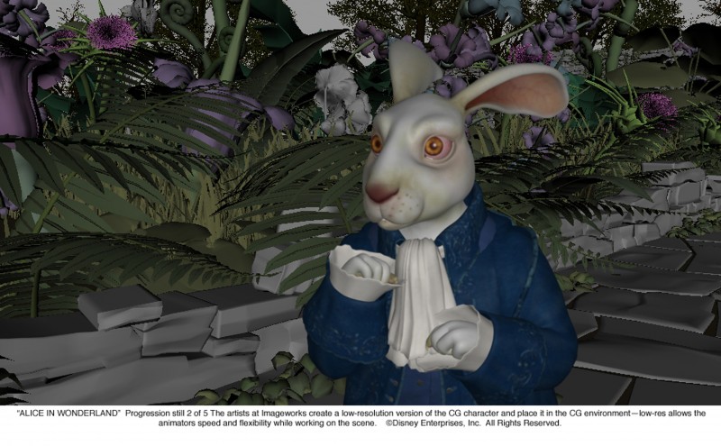 Alice In Wonderland Prima Impostazione In 3D Per Una Scena Del Film Di Burton 145160