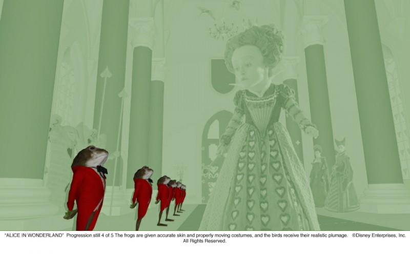 Alice In Wonderland Quarto Progression Still Che Illustra Lo Sviluppo Di Una Scena Nella Quale Appare Helena Bonham Carter 145257