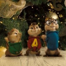 Alvin, Theodore e Simon, tre emozionati roditori in un'immagine del film Alvin Superstar 2