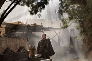 Franco Nero in una scena del film TV su Sant'Agostino