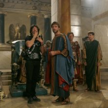 Il regista Christian Duguay e Alessandro Preziosi sul set del film TV su Sant'Agostino