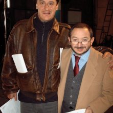 Orfeo Orlando e Giorgio Tirabassi durante una pausa della prima stagione di Boris