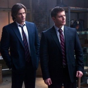 Supernatural: Jared Padalecki e Jensen Ackles in una scena dell'episodio My Bloody Valentine