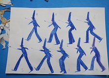 Un bozzetto d'animazione per il film L'uomo fiammifero.