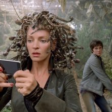 Medusa (Uma Thurman) e Percy (Logan Lerman) nel film Percy Jackson e gli dei dell'Olimpo: Il ladro di fulmini