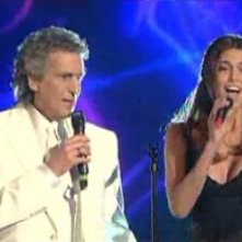 Sanremo 2010, terza serata: Belen Rodriguez con Toto Cutugno