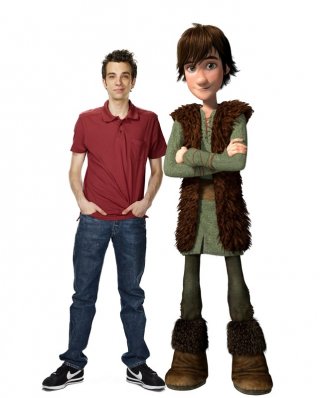 Jay Baruchel e il suo personaggio Hiccup Horrendous Haddock III in un'immagine promo del film Dragon Trainer