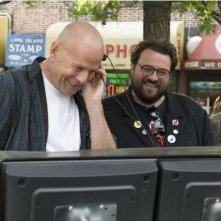 Bruce Willis e il regista Kevin Smith sul set di Cop Out