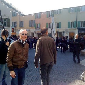 Un'immagine dal set del film Sentirsi dire di Giuseppe Lazzari