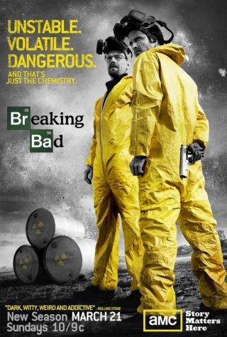Un poster della stagione 3 di Braking Bad