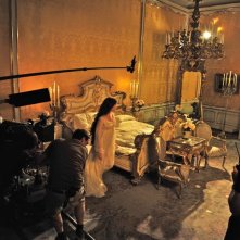 Un momento delle riprese della fiction Sissi