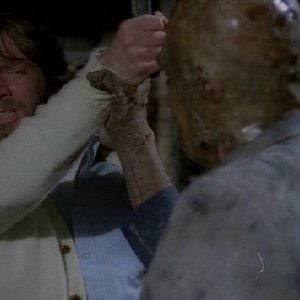 Paolo Malco e Giovanni De Nava in una scena del film Quella villa accanto al cimitero ( 1981 )