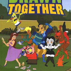Un poster della serie animata Drawn Together
