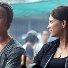 Kristin Kreuk e Robin Shou sul set del film Street Fighter: The Legend of Chun-Li