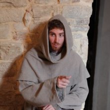 Adriano Braidotti sul set del film dedicato a Duns Scoto.