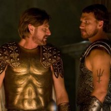 Lo scontro tra Zeus (Sean Bean) e Poseidone (Kevin McKidd) nel film Percy Jackson e gli dei dell'Olimpo: Il ladro di fulmini