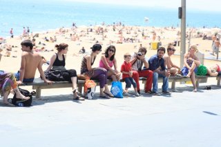 Un'immagine di Barcellona dal film Tutto l'amore del mondo con Nicolas Vaporidis e Alessandro Roja