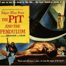 Una lobby card promozionale del film Il pozzo e il pendolo