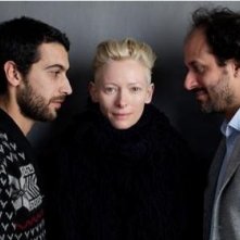 Edoardo Gabbriellini, Tilda Swinton e il regista Luca Guadagnino in una foto promozionale del film Io sono l'amore