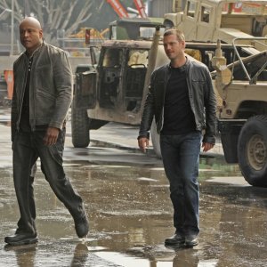 Un'immagine tratta dall'episodio Blood Brothers di NCIS: Los Angeles con LL Cool J e O'Donnell