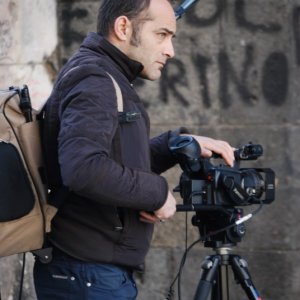 Marcello Sannino sul set di Corde.