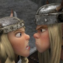 Ruffnut e Tuffnut in una scena del film Dragon Trainer