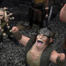 Tuffnut, Ruffnut Snotlout e Fishlegs in una scena del film Dragon Trainer