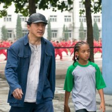 Una scena del film Karate Kid con  Mr. Han (Jackie Chan) e Dre (Jaden Smith)