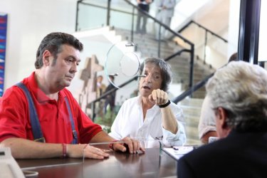 Il regista Carlo Vanzina e Rodolfo Laganà sul set de La vita è una cosa meravigliosa