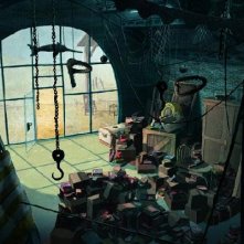 Un'immagine crepuscolare del mondo dei libri dal film Nat e il segreto di Eleonora