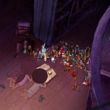 Un'immagine di Nat e Angelica che s'immergono nel mondo dei libri nel film Nat e il segreto di Eleonora