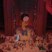 Un'immagine di Nat nel favoloso mondo dei libri dal film Nat e il segreto di Eleonora