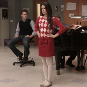 Lea Michele e Matthew Morrison in una scena dell'episodio Hell-O di Glee
