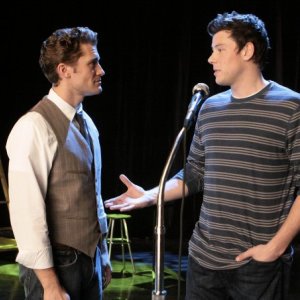 Matthew Morrison e Cory Monteith nell'episodio Hell-O di Glee