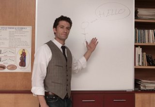 Matthew Morrison in un momento dell'episodio Hell-O di Glee
