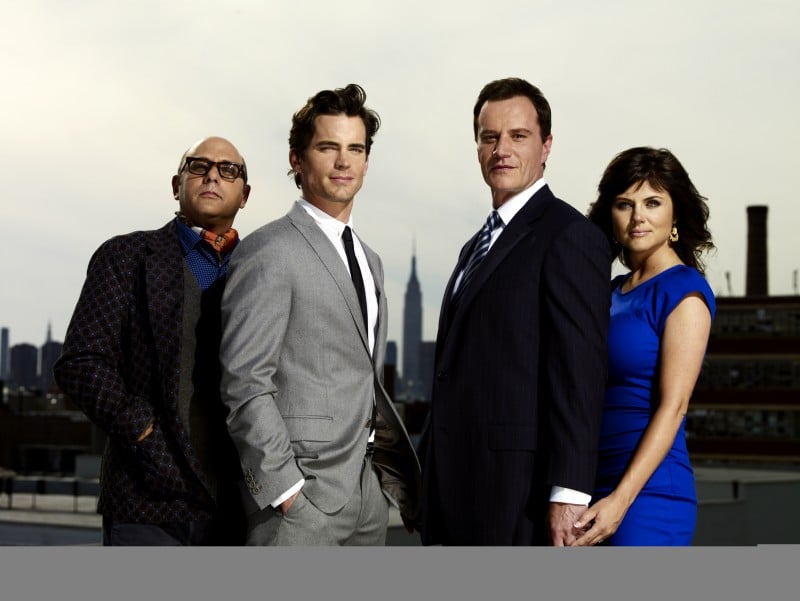 White Collar: Willie Garson, Matthew Bomer, Tim DeKay e Tiffani Thiessen in una foto promozionale della serie