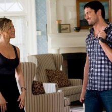 Jennifer Aniston e Gerard Butler in una scena de Il cacciatore di ex
