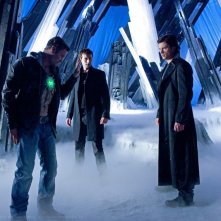 Il trio dai superpoteri si ritrova alla Fortezza in una scena dell'episodio Upgrade di Smallville