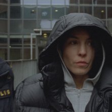 Lisbeth (Noomi Rapace) nella scena del penitenziario nel film La regina dei castelli di carta