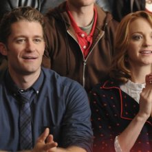 Jayma Mays e Matthew Morrison nell'episodio The Power of Madonna di Glee
