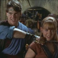 Renee O'Connor e Karl Urban nell'episodio Xena e il sacrificio di Ilio di Xena