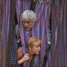 Tim Thomerson e Renee O'Connor in una scena dell'episodio Xena e il guerriero Melicerte di Xena